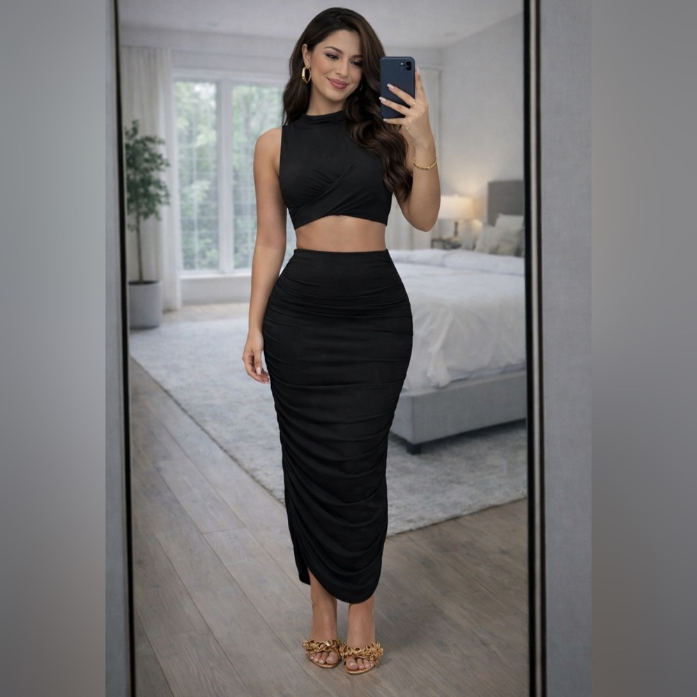 Black Women's Skirt Set